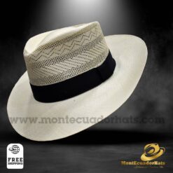 Panama Hat Montecristi Fedora Style Semi Openwork Plantation Unisex Hat