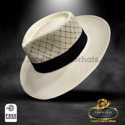 Panama Hat Premium Montecristi Fedora Style Semi Openwork Plantation Unisex Hat