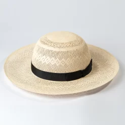 Handmade Panama Hat for Women Wide Brim Elegant Ventilated Straw