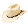 Montecristi Panama Hat Cowboy Toquilla Straw Western With Horsehair Band