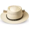Montecristi Panama Hat Gambler Style Ventilated with Horsehair Band
