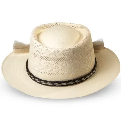 Montecristi Panama Hat Gambler Style Ventilated with Horsehair Band