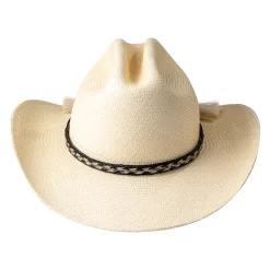 Montecristi Toquilla Straw Western Hat Authentic Cowboy Look with Horsehair Band