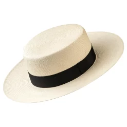 Original Cordobes Panama Hat Montecristi Fine Toquilla Straw Elegance Flat Brim