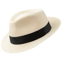 Original Toquilla Straw Panama Hat with Rolled Back Brim Cuban Fedora for Oval Heads