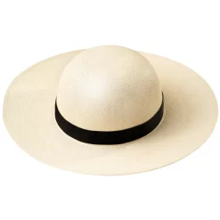 Panama Hat Montecristi Wide Brim Round Crown for Women Handmade Toquilla Straw