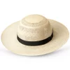 Panama Hat Women Wide Brim Ventilated Summer Handmade Toquilla Straw
