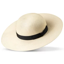 Women’s Montecristi Panama Hat Wide Brim Round Crown Handmade in Ecuador