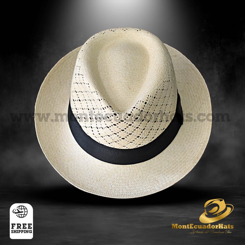 Breiter Sombrero Panamá Original para Mujer Sombrero de Paja de Ecuador Sombrero de Verano Bolero Tradicional Tejido a Mano Protección UV 50+ 