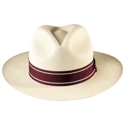 Burgundy Panama Hat Montecristi Band Classic Conchevino Color Replacement Ribbon