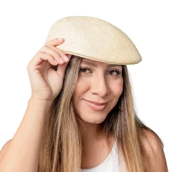 Boina robert snaider womens summer flat cap genuine toquilla straw