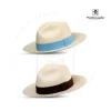 Panama Hat Classic Traditional Original Ecuador Grade 20 brown and light blue band