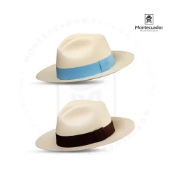 Panama Hat Classic Traditional Original Ecuador Grade 20 brown and light blue band