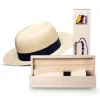 Luxury Travel Panama Hat Optimo Colonial Montecristi Toquilla Straw with Storage Box