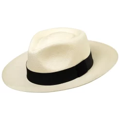 Montecristi Premium Water Drop Fedora - Fine Quality Toquilla Straw Hat, Handmade, Classic Elegance, Made in Ecuador Unisex