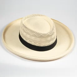 Unisex Gambler Panama Hat Ventilated Roll Brim Handmade in Ecuador