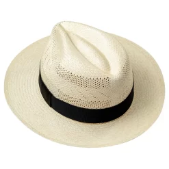 Montecristi Panama Hat Classic Fedora with Vented Crown for Summer
