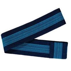 Navy and Aqua Blue Panama Hat Band Striped Replacement Ribbon Accessory