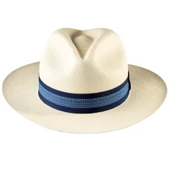 Navy and Aqua Blue Panama Hat Montecristi Band Striped Replacement Ribbon Accessory