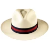 Navy and Red Panama Hat Montecristi Band Luxury Stripe Ribbon Replacement