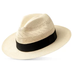 Panama Fedora Hat Classic Vented Crown Toquilla Straw Fine Montecristi
