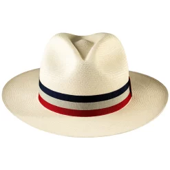 USA Flag Colors Panama Hat Montecristi Band Red White Blue Patriotic Style Ribbon