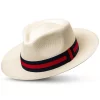 Montecristi Fedora Panama Hat Grade 18 Luxury Masterpiece Ribbon Black and Red