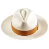 Capri Honey Panama Hat Golden Ribbon Fedora Ecuador