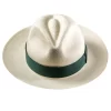 Emerald Monaco Panama Hat Green Ribbon Fedora Handmade Ecuador