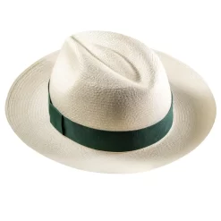 Emerald Monaco Panama Hat Luxury Green Ribbon Fedora