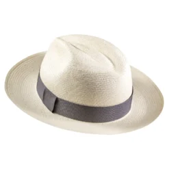 London Grey Panama Hat Silver Ribbon Classic