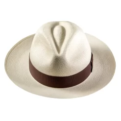 Oxford Gentleman Panama Hat Brown Ribbon Fedora Ecuador