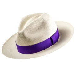 Royal Violet Panama Hat Purple Ribbon Classic Montecristi Ecuador