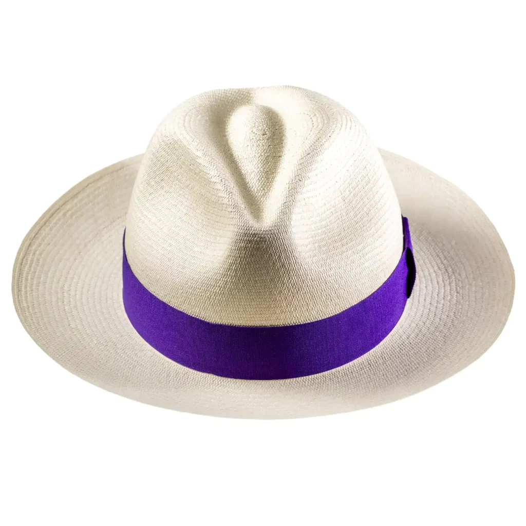 Royal Violet Panama Hat Purple Ribbon Fedora Montecristi Ecuador