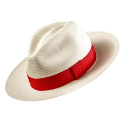 Luxury Panama Hat Beverly Hills Red Band Fedora From Ecuador